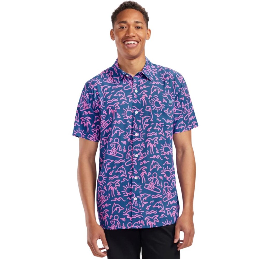 Tipsy Elves Men's Sketchy Surfer Hawaiian Shirt Size XXL - Picture 2 of 6